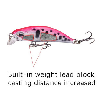 1 бр. Бавно потъваща риболовна примамка Minnow 5,5 cm 5 g Isca Изкуствена твърда стръв Bass Wobblers 3D Eyes Crankbait Приспособления за шаран щука