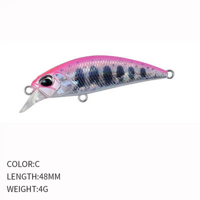 1 τεμ 48 χιλιοστών 4 g Sinking Mini Minnow Bass Trout Lure Trolling Crankbait Wobbler Fishing Micro Lure Sinking Fishing Pesca 48S
