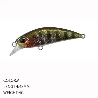 1 τεμ 48 χιλιοστών 4 g Sinking Mini Minnow Bass Trout Lure Trolling Crankbait Wobbler Fishing Micro Lure Sinking Fishing Pesca 48S