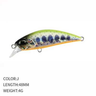 1 τεμ 48 χιλιοστών 4 g Sinking Mini Minnow Bass Trout Lure Trolling Crankbait Wobbler Fishing Micro Lure Sinking Fishing Pesca 48S