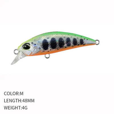 1 τεμ 48 χιλιοστών 4 g Sinking Mini Minnow Bass Trout Lure Trolling Crankbait Wobbler Fishing Micro Lure Sinking Fishing Pesca 48S