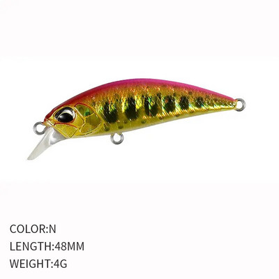 1 τεμ 48 χιλιοστών 4 g Sinking Mini Minnow Bass Trout Lure Trolling Crankbait Wobbler Fishing Micro Lure Sinking Fishing Pesca 48S