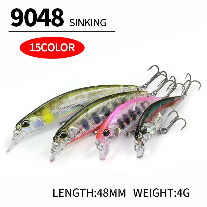 1 τεμ 48 χιλιοστών 4 g Sinking Mini Minnow Bass Trout Lure Trolling Crankbait Wobbler Fishing Micro Lure Sinking Fishing Pesca 48S