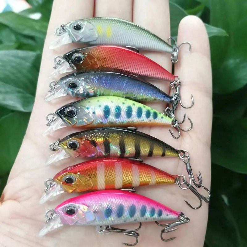 1 τεμ 48 χιλιοστών 4 g Sinking Mini Minnow Bass Trout Lure Trolling Crankbait Wobbler Fishing Micro Lure Sinking Fishing Pesca 48S