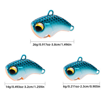 1 τεμ Περιστρεφόμενο μεταλλικό VIB δόνηση δόλωμα Spinner Spoon Fishing Lures 6g/14g/26g Jigs Trout Wobbler Fishing Hard Baits Tackle Pesca