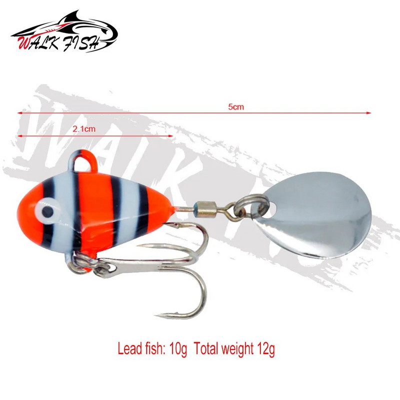 WALK FISH 1 KOM Novi metalni mini VIB sa žlicom mamac za pecanje 10 g 2,1 cm pribor za pecanje Pin Crankbait Vibracijski spinner Mamac za tonuće