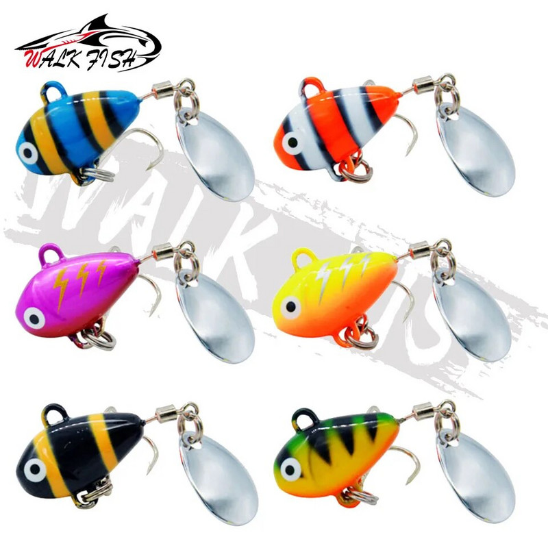 WALK FISH 1 KOM Novi metalni mini VIB sa žlicom mamac za pecanje 10 g 2,1 cm pribor za pecanje Pin Crankbait Vibracijski spinner Mamac za tonuće