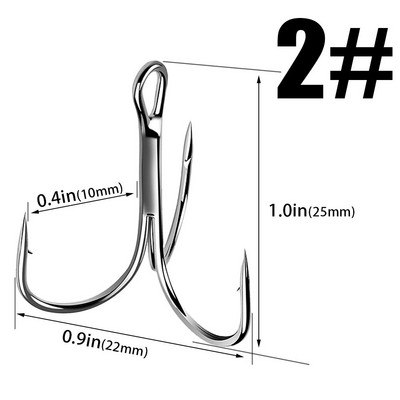 15 kom/kutija 5002 Treble udice srebrne veličine 1/2/4/6/8/10/12/14# Mamac ribolovni pribor Okrugli zavoj za štuku bas