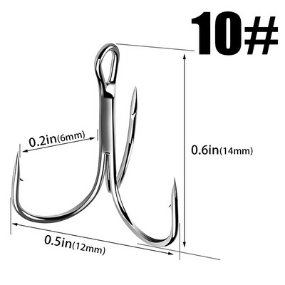 15 kom/kutija 5002 Treble udice srebrne veličine 1/2/4/6/8/10/12/14# Mamac ribolovni pribor Okrugli zavoj za štuku bas