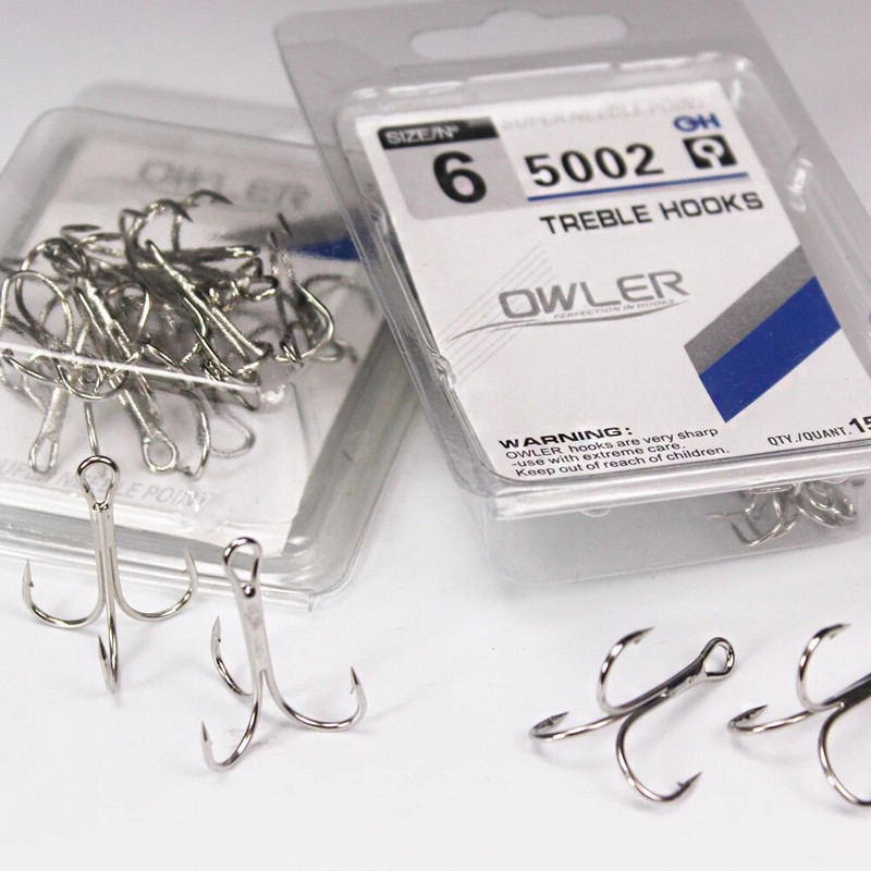 15 kom/kutija 5002 Treble udice srebrne veličine 1/2/4/6/8/10/12/14# Mamac ribolovni pribor Okrugli zavoj za štuku bas