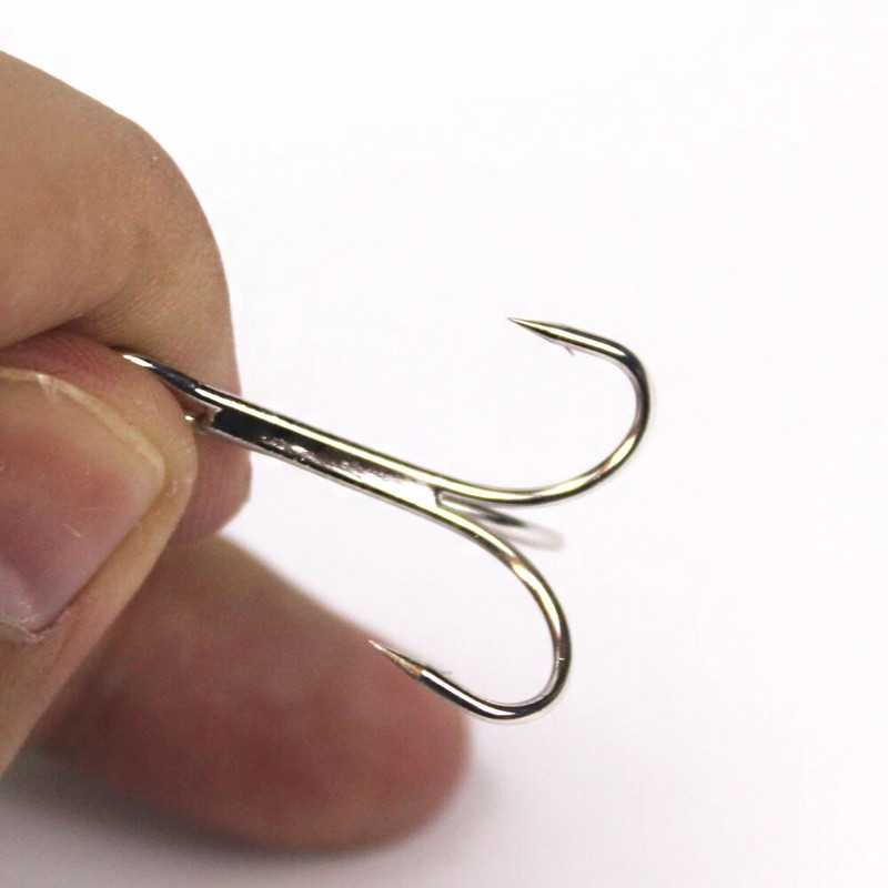 15 kom/kutija 5002 Treble udice srebrne veličine 1/2/4/6/8/10/12/14# Mamac ribolovni pribor Okrugli zavoj za štuku bas