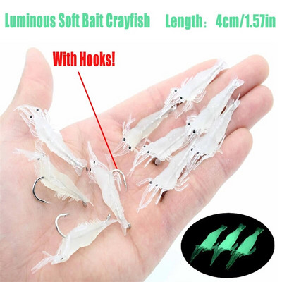 10/20GAB Soft Simulation Garneļu Garneļu māneklis Āķis Crankbaits Makšķerēšanas piederumi Makšķerēšanas mānekļi Mākslīgās ēsmas vobleri velcēšanai