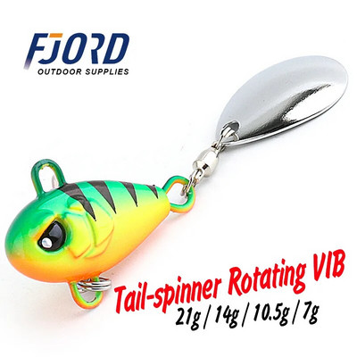 FJORD Tail Spinning 7g 10.5g 14g 21g Балансиращ въртящ се метален джиг VIB Vibration Bait Spinner Spoon Нови риболовни принадлежности Потъваща примамка