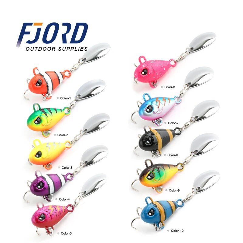FJORD Tail Spinning 7g 10.5g 14g 21g Balance Rotating Metal Jig VIB Vibration Bait Spinner Karote Jauns makšķerēšanas piederums grimšanas māneklis