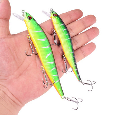 1 db úszó búvárhorgászcsali 14g 23g süllyedő Minnow wobbler mesterséges kemény csali hármas horoggal Bass Pike Crankbaithez