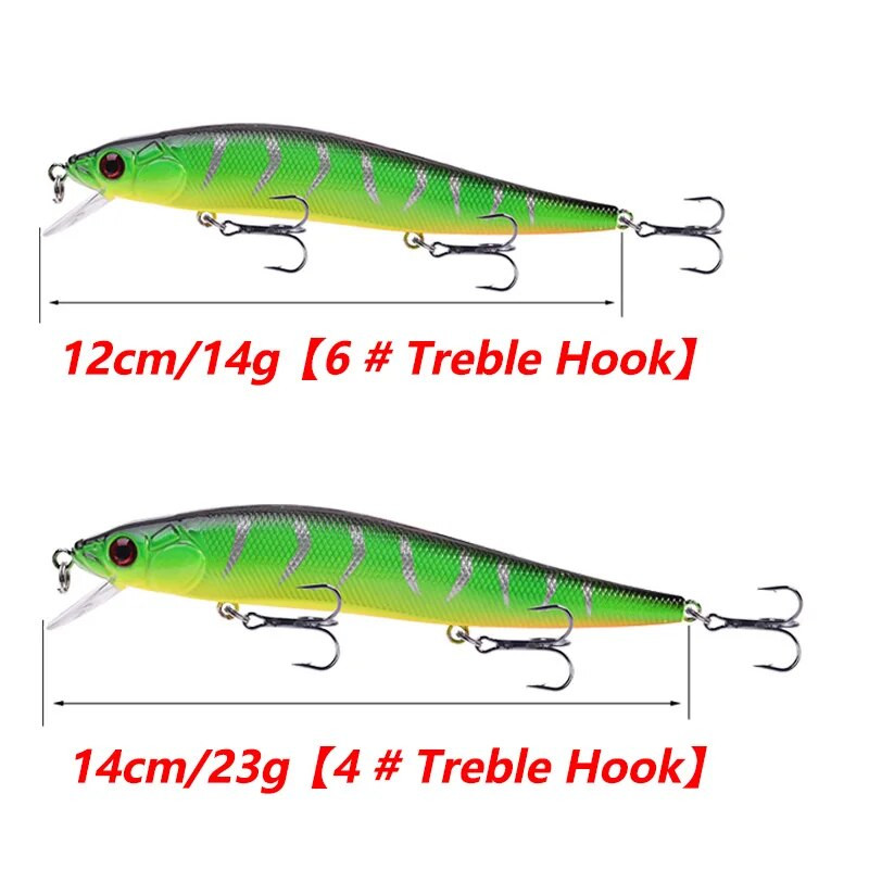 1 kom. Plutajući mamac za ronjenje za ribolov 14g 23g tonući vobleri Minnow Umjetni tvrdi mamac s trostrukom kukom za bass Pike Crankbait