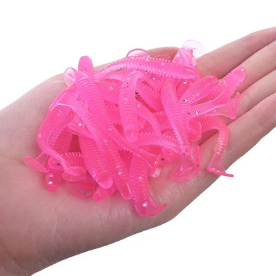 20 või 50 tk Jig Wobblers Püügilant Silikoon 5cm 0,8g Worm Soft Bait Spiraal Tail Swim Kunstsöödad Karpkala Bass Pesca Tackle