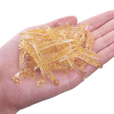 20 või 50 tk Jig Wobblers Püügilant Silikoon 5cm 0,8g Worm Soft Bait Spiraal Tail Swim Kunstsöödad Karpkala Bass Pesca Tackle