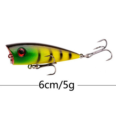 1Pcs 7cm 12g Popper mamac za pecanje tvrdi umjetni mamac Topwater s 2 udice za visoke tonove varalice za ribolov šarana vobler crankbait Pesca