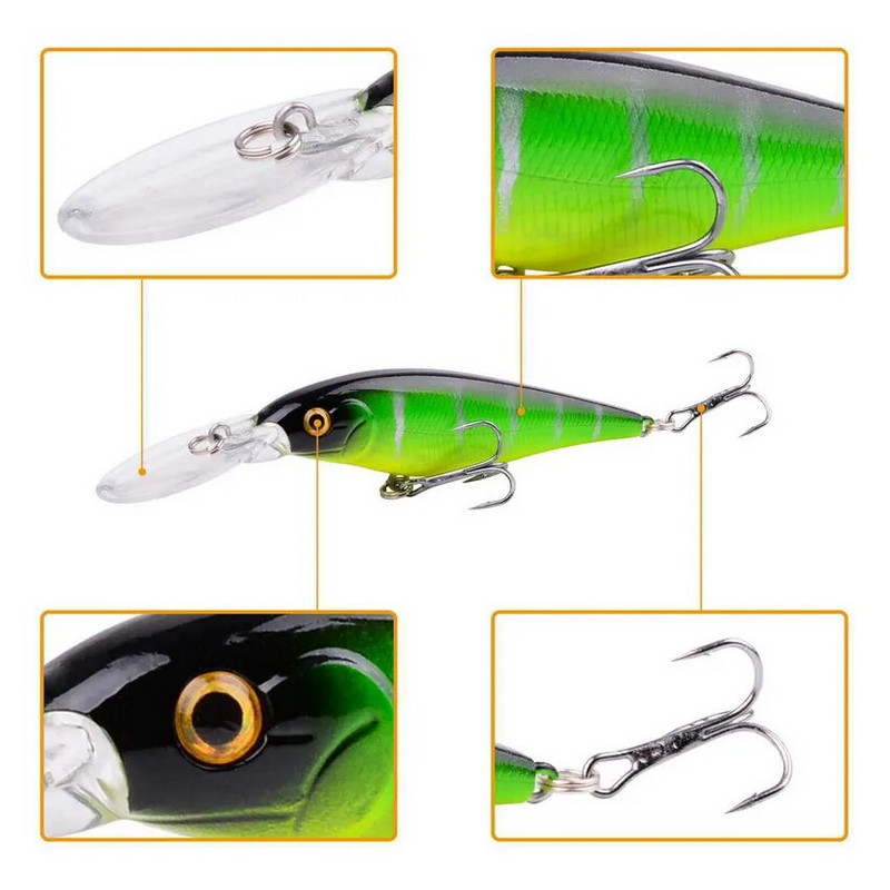 Aorace 1PCS Minnow zvejas māneklis 11cm 10g peldošs cietais voblera ēsma Crankbait karpas svītrains bass Pesca makšķerēšanas piederumi SwimBait