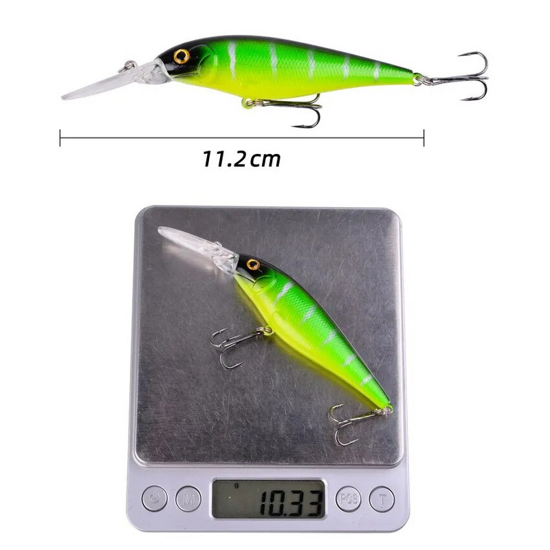 Aorace 1PCS Minnow zvejas māneklis 11cm 10g peldošs cietais voblera ēsma Crankbait karpas svītrains bass Pesca makšķerēšanas piederumi SwimBait