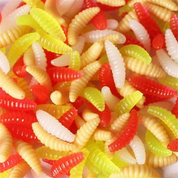 Προσφορά 50 ΤΕΜ 2cm 0,3g Maggot Grub Soft Fishing Lure Hooks Smell Worms Glow Shrimps Fish Lures