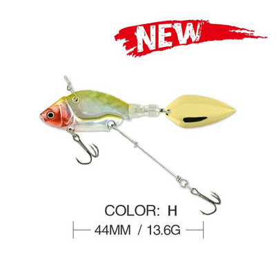 1Gb Rotējoša metāla VIB vibrācijas ēsma Spinner Karote Makšķerēšanas mānekļi 13,6g 4,4cm Jigs Foreles Ziemas makšķerēšanai Hard Baits Tackle Pesca
