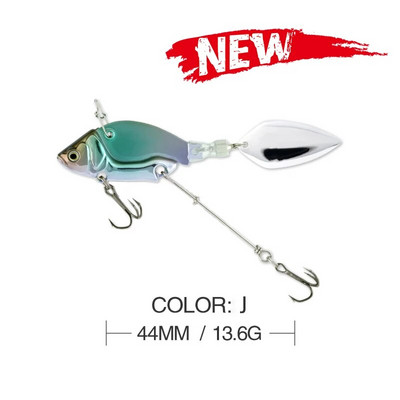 1Gb Rotējoša metāla VIB vibrācijas ēsma Spinner Karote Makšķerēšanas mānekļi 13,6g 4,4cm Jigs Foreles Ziemas makšķerēšanai Hard Baits Tackle Pesca