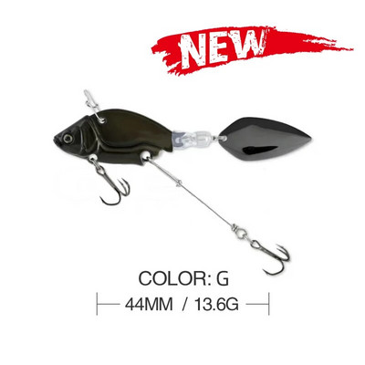 1Gb Rotējoša metāla VIB vibrācijas ēsma Spinner Karote Makšķerēšanas mānekļi 13,6g 4,4cm Jigs Foreles Ziemas makšķerēšanai Hard Baits Tackle Pesca