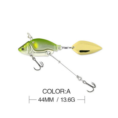 Mamci za pecanje Vobble Rotating Metal Vib Vibration Bait Zimski ribolov 13,6 g 44 mm Umjetni tvrdi mamci Spinner Spoon Lure Pesca