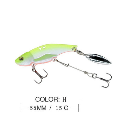 Mamci za pecanje Vobble Rotating Metal Vib Vibration Bait Zimski ribolov 13,6 g 44 mm Umjetni tvrdi mamci Spinner Spoon Lure Pesca