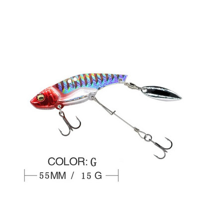 Mamci za pecanje Vobble Rotating Metal Vib Vibration Bait Zimski ribolov 13,6 g 44 mm Umjetni tvrdi mamci Spinner Spoon Lure Pesca