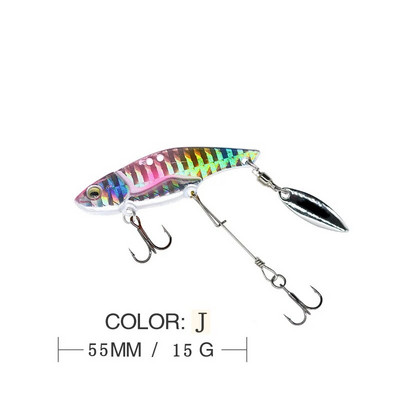 Mamci za pecanje Vobble Rotating Metal Vib Vibration Bait Zimski ribolov 13,6 g 44 mm Umjetni tvrdi mamci Spinner Spoon Lure Pesca