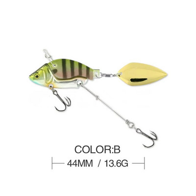 Mamci za pecanje Vobble Rotating Metal Vib Vibration Bait Zimski ribolov 13,6 g 44 mm Umjetni tvrdi mamci Spinner Spoon Lure Pesca