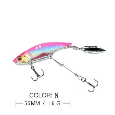 Mamci za pecanje Vobble Rotating Metal Vib Vibration Bait Zimski ribolov 13,6 g 44 mm Umjetni tvrdi mamci Spinner Spoon Lure Pesca