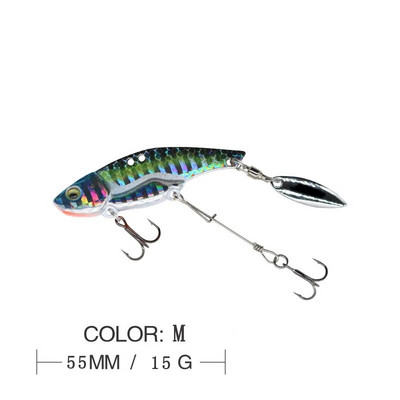 Mamci za pecanje Vobble Rotating Metal Vib Vibration Bait Zimski ribolov 13,6 g 44 mm Umjetni tvrdi mamci Spinner Spoon Lure Pesca