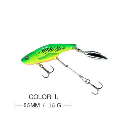 Mamci za pecanje Vobble Rotating Metal Vib Vibration Bait Zimski ribolov 13,6 g 44 mm Umjetni tvrdi mamci Spinner Spoon Lure Pesca