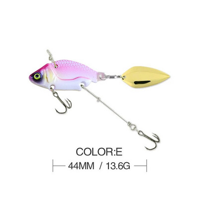 Mamci za pecanje Vobble Rotating Metal Vib Vibration Bait Zimski ribolov 13,6 g 44 mm Umjetni tvrdi mamci Spinner Spoon Lure Pesca