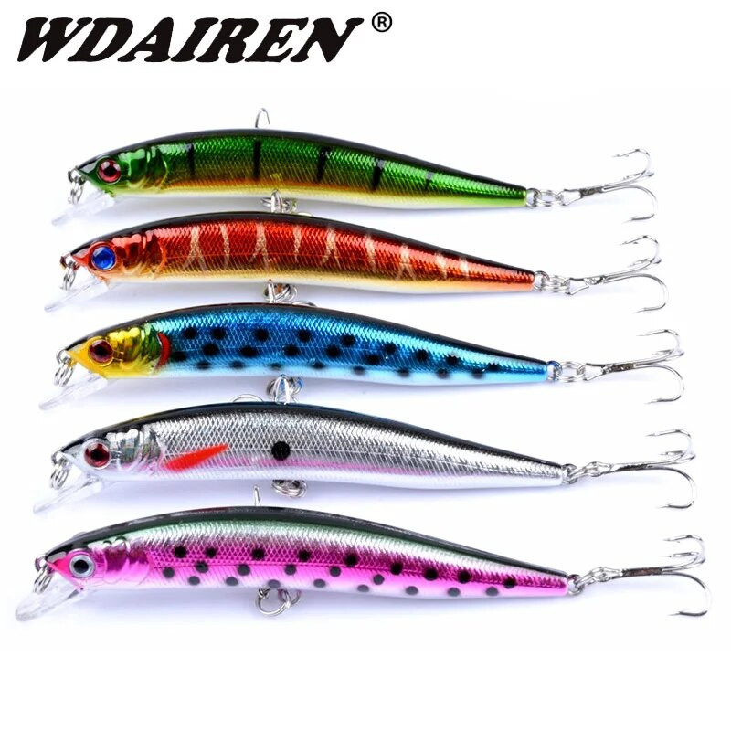 1 tk Minnow kalapüügilant 10 cm 8,5 g ujuvad voblerid, Laser Hard Bait, 3D Eyes kunstlik väntsööt basshaugi ujumiseks