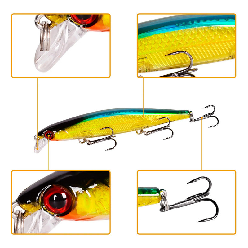 1 kom Plutajući vobler Minnow Laser mamac za ribolov 11 mm 12 g Crankbait Umjetni tvrdi mamac Bas mamac Plastični pribor za ribolov ribe