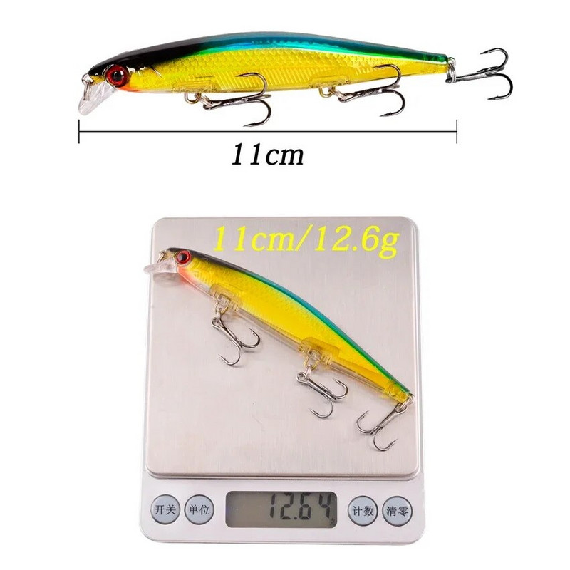 1 kom Plutajući vobler Minnow Laser mamac za ribolov 11 mm 12 g Crankbait Umjetni tvrdi mamac Bas mamac Plastični pribor za ribolov ribe