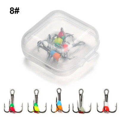 5gab. Jauna stila karsti grimstoša ēsma 8# 10# 12# 14# Trīs žokļu āķis, oglekļa tērauda, ledus makšķerēšanas āķi, piederumi