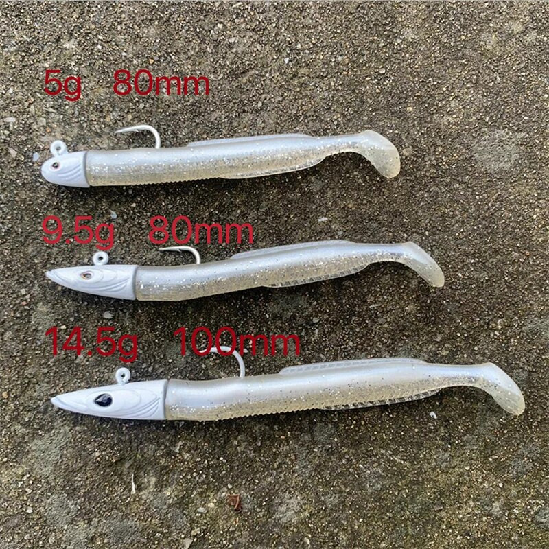 HAIMALUO Happy Soft Makšķerēšanas māneklis Jig Head Hook Mākslīgais sālsūdens Seabass zvejas ēsma Swimbait Tackle Mīksta ēsma