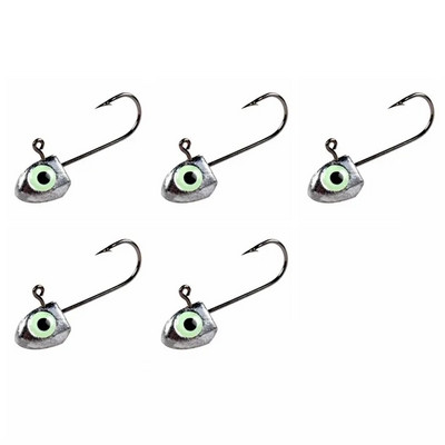 5 τμχ Φωτεινό 3D Big Eyes 2g 3g 4g 6g (7g 10g 15g 21g 28g 35g Triangle Hook) Fish Head Fishhook for Soft Worm Είδη ψαρέματος