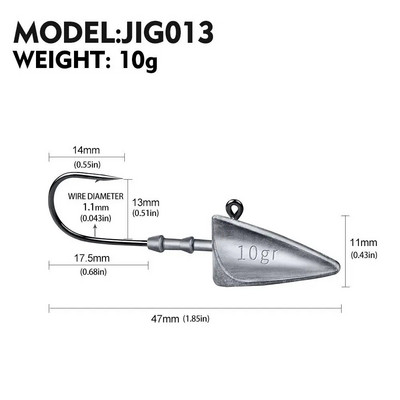 5 τμχ Φωτεινό 3D Big Eyes 2g 3g 4g 6g (7g 10g 15g 21g 28g 35g Triangle Hook) Fish Head Fishhook for Soft Worm Είδη ψαρέματος