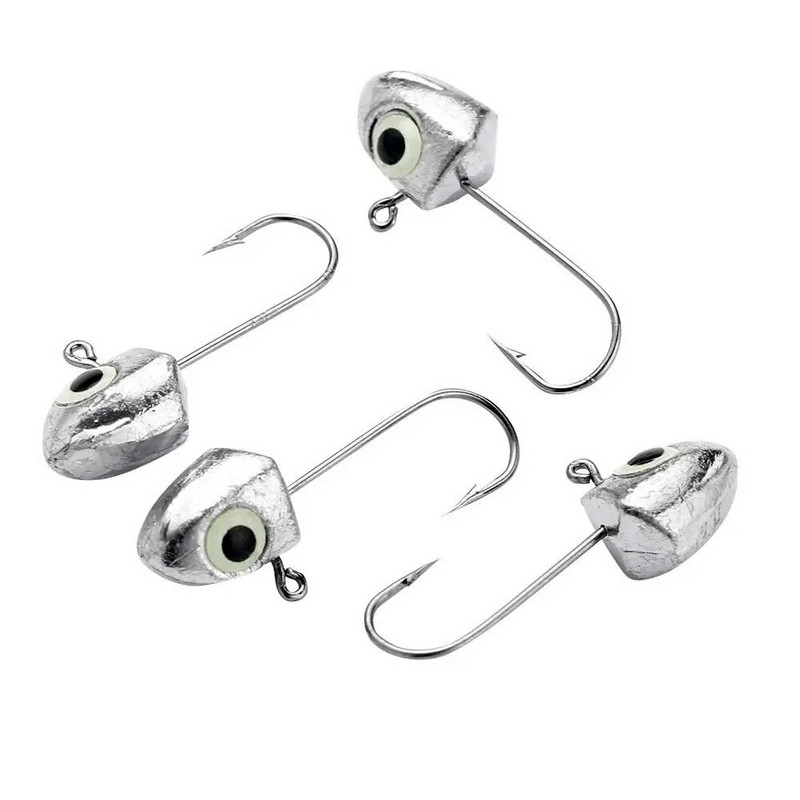 5 τμχ Φωτεινό 3D Big Eyes 2g 3g 4g 6g (7g 10g 15g 21g 28g 35g Triangle Hook) Fish Head Fishhook for Soft Worm Είδη ψαρέματος
