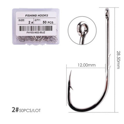 Aorace 50pcs/lot Long Shank Fishing Hook 1#-10# Στενό άγκιστρο δολώματος από κοφτερό αγκαθωτό όφσετ από χάλυβα υψηλής περιεκτικότητας σε άνθρακα