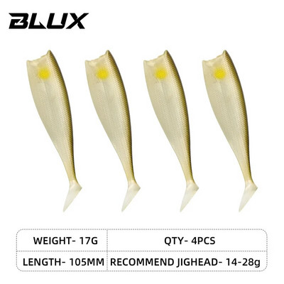 BLUX BLOD SHAD 80mm 105mm mīksts makšķerēšanas māneklis, melna aste Minnow mākslīgā silikona ēsma Saltwater Sea Bass Swimbait rīks