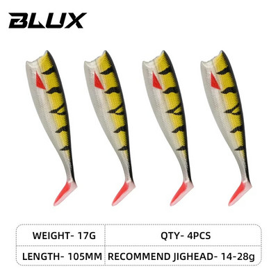 BLUX BLOD SHAD 80mm 105mm mīksts makšķerēšanas māneklis, melna aste Minnow mākslīgā silikona ēsma Saltwater Sea Bass Swimbait rīks