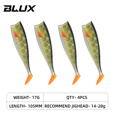 BLUX BLOD SHAD 80mm 105mm mīksts makšķerēšanas māneklis, melna aste Minnow mākslīgā silikona ēsma Saltwater Sea Bass Swimbait rīks